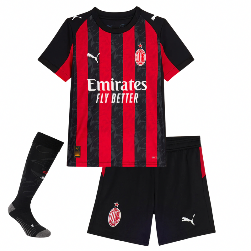 T-shirt et Short pour Enfant AC MILAN Home 25/26 - Avec des Chaussettes