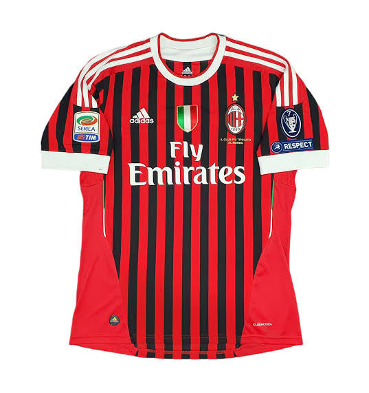 Maillot Rétro AC Milan 11/12 - Avec Patch et Scudetto