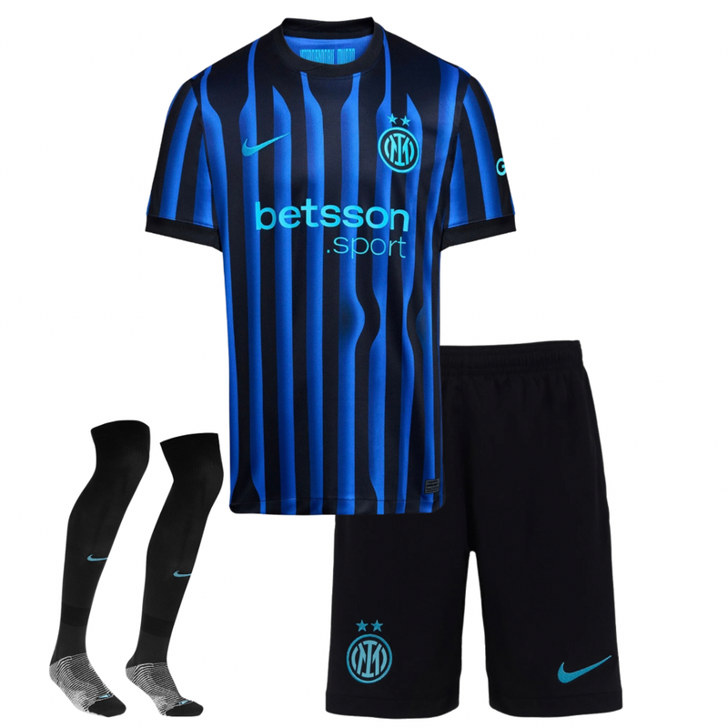 T-shirt et short Inter pour enfants Home 25/26 - avec des chaussettes