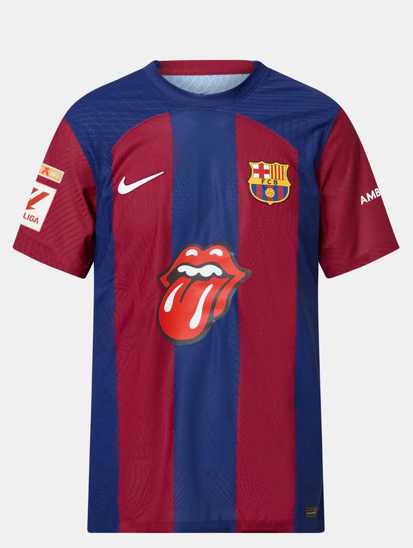 FC BARCELONE x THE ROLLING STONES JERSEY Version Joueur 23/24 - Édition Limitée - Patch Gagnants de LaLiga