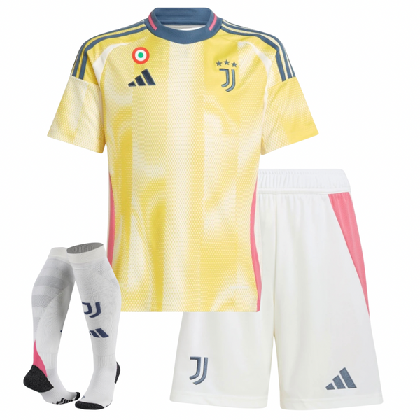 T-shirt et short pour enfants de la Juventus Away 24/25 - Avec des Chaussettes