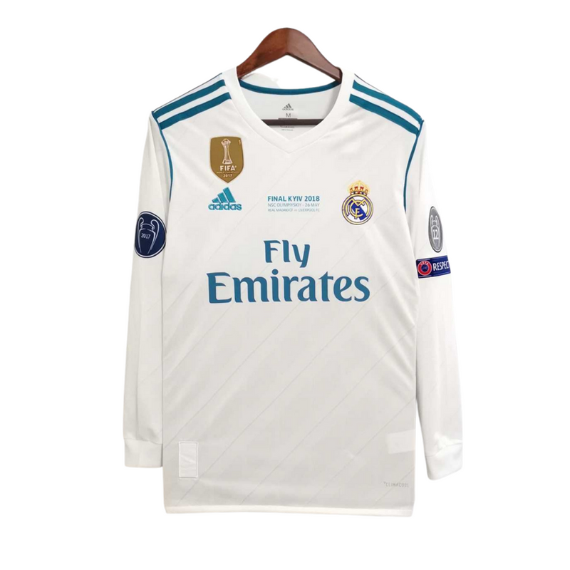 Maillot rétro à manches longues du Real Madrid 2017/18 - avec parking