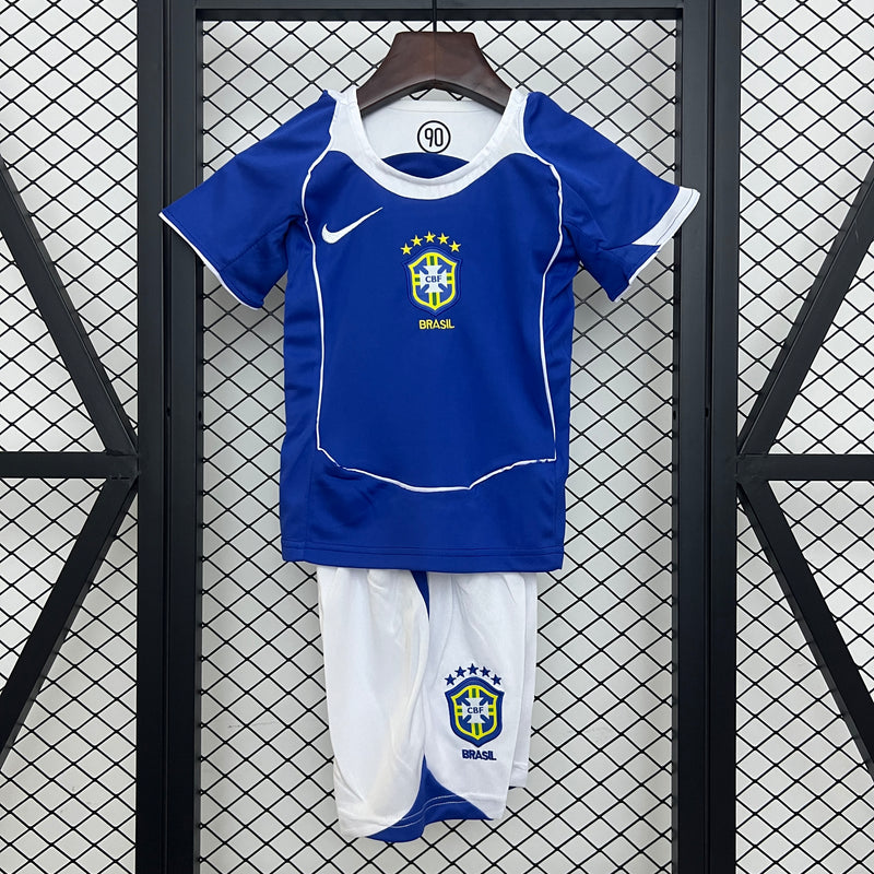 T-shirt et Short pour Enfants du Brasil Rétro Away 2004