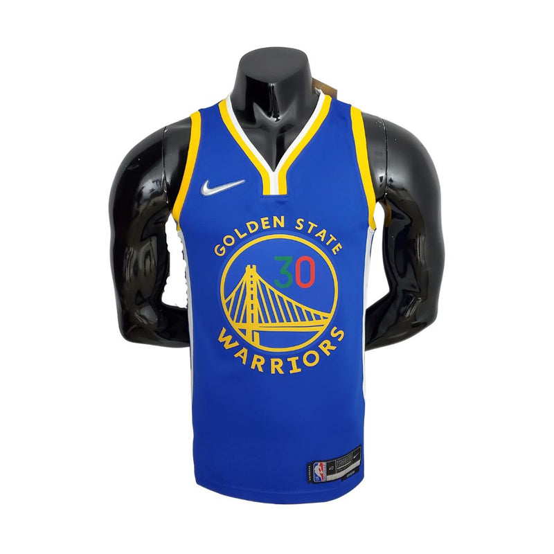 Maillot NBA bleu Golden State Warriors 75e anniversaire Curry