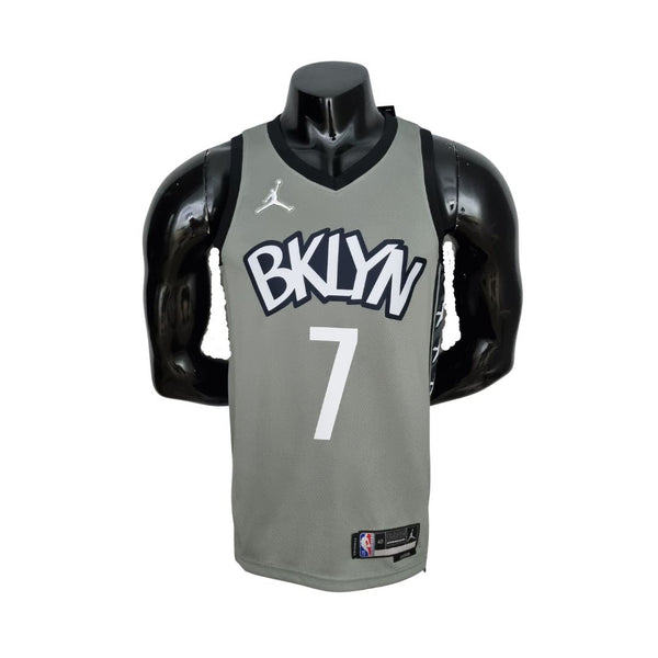 Maillot NBA 75e Anniversaire Durant #7 Brooklyn Nets City Edition Gris