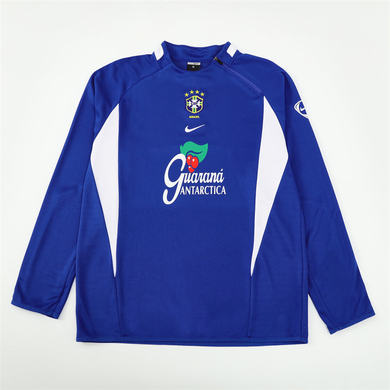 Maillot d'entraînement rétro à manches longues Brasil 2002