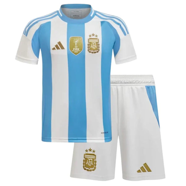 T-shirt et Short pour Enfant Argentine home 24/25 - AVEC PATCH CHAMPION DE LA COUPE DU MONDE