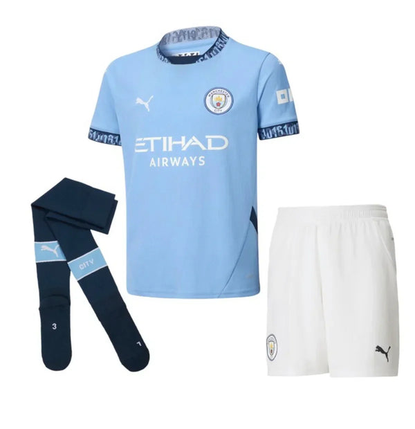 T-shirt et short Manchester City pour Enfant Home 24/25 - Avec des chaussettes