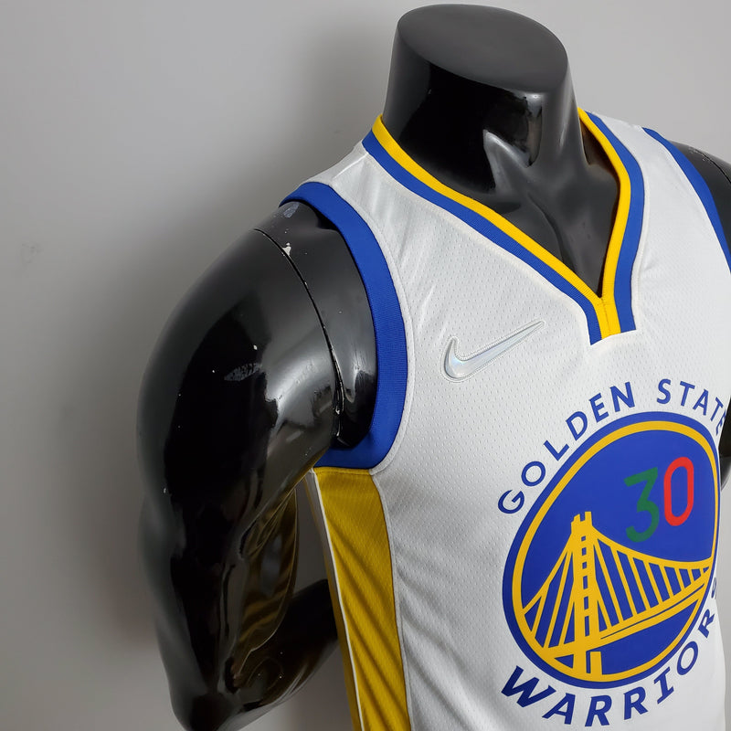 Maillot NBA blanc n°1. 30 Curry des Golden State Warriors du Mexique, édition 75e anniversaire