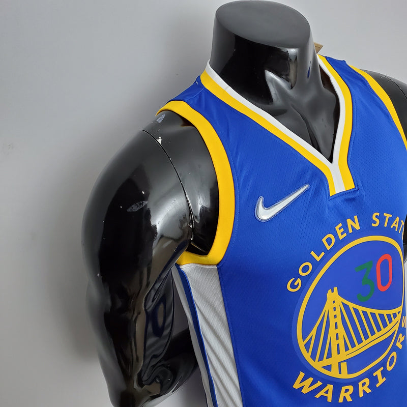 Maillot NBA bleu Golden State Warriors 75e anniversaire Curry