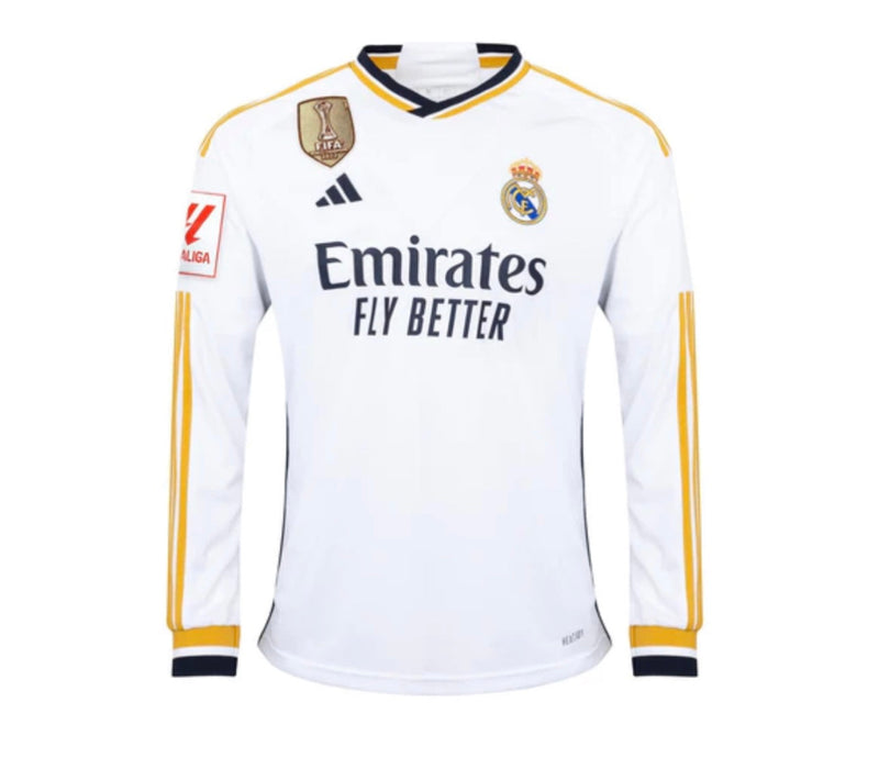 Maillot manches longues Real Madrid l 23/24 - Blanc - Patch La Liga + CWC