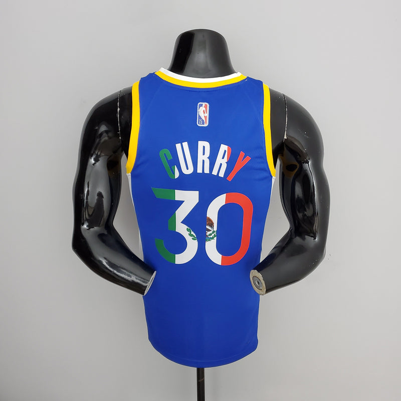 Maillot NBA bleu Golden State Warriors 75e anniversaire Curry